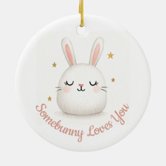 Schattigee Somebunny houdt van je konijn Keramisch Ornament
