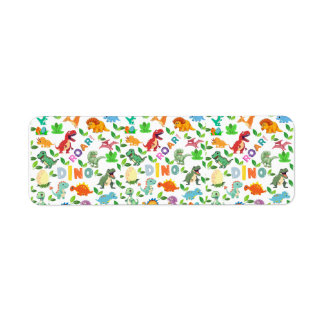 Schattigee soorten dinosaurussen naadloos etiket