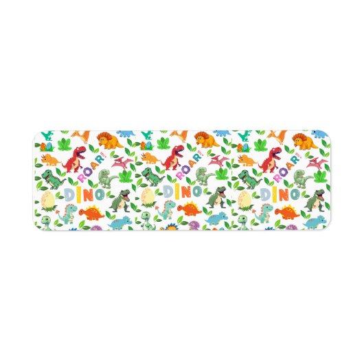 Schattigee soorten dinosaurussen naadloos etiket (Voorkant)