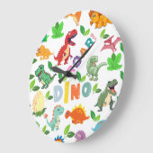 Schattigee soorten dinosaurussen naadloos grote klok (Hoek)