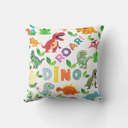 Schattigee soorten dinosaurussen naadloos kussen (Achterkant)