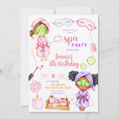 Schattigee Spa party meisje verjaardag Kaart (Voorkant)