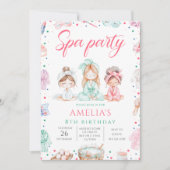 Schattigee Spa Party Meisjes Verjaardag Kaart (Voorkant)