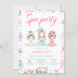 Schattigee Spa Party Meisjes Verjaardag Kaart