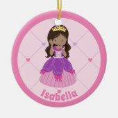 Schattigee Spaanse prinses roze aangepaste kerst Keramisch Ornament (Voorkant)