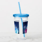 Schattigee Space Birthday gepersonaliseerd Acryl Drinkbeker (Links)