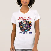 Schattigee Space Otter Adventure in de Melkweg T-shirt (Voorkant)