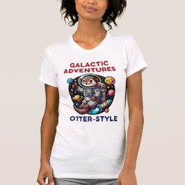 Schattigee Space Otter Adventure in de Melkweg T-shirt