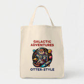 Schattigee Space Otter Adventure in de Melkweg Tote Bag (Voorkant)