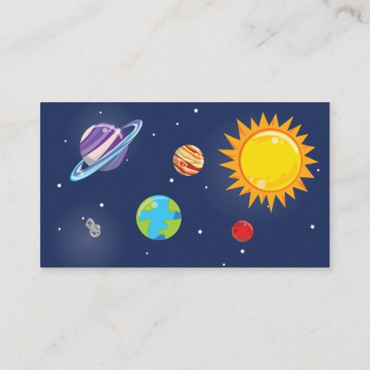 Schattigee Space Planet Galaxy Baby shower Luier R Informatiekaartje (Achterkant)