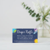 Schattigee Space Planet Galaxy Baby shower Luier R Informatiekaartje (Staand voorkant)