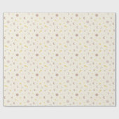 Schattigee Space Sun Moon en Sterren op crème Cadeaupapier (Vlak)