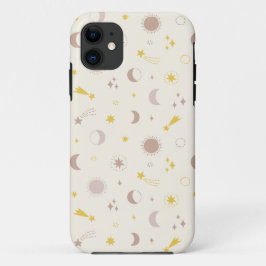 Schattigee Space Sun Moon en Sterren op crème Case-Mate iPhone Case