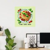 Schattigee spaghetti huis pasta poster (Thuiskantoor)