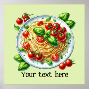 Schattigee spaghetti huis pasta poster