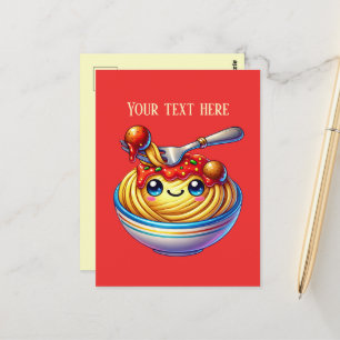 Schattigee spaghetti liefhebbers Italiaans Briefkaart