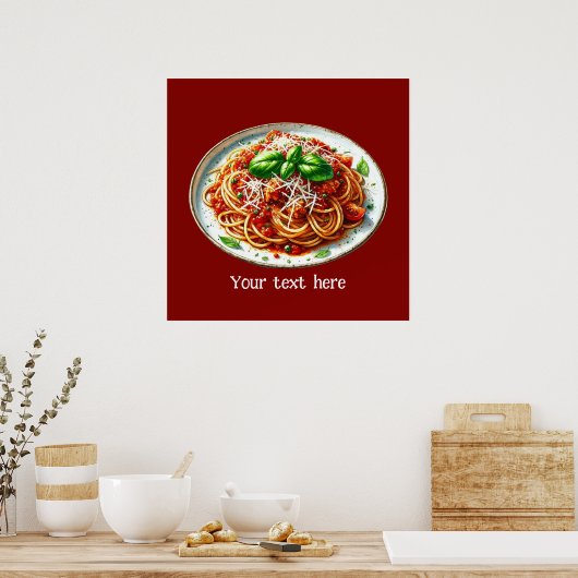 Schattigee spaghetti liefhebbers Italiaans eten op Poster (Keuken)
