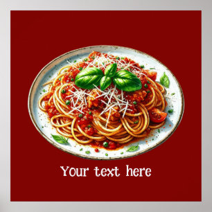 Schattigee spaghetti liefhebbers Italiaans eten op Poster