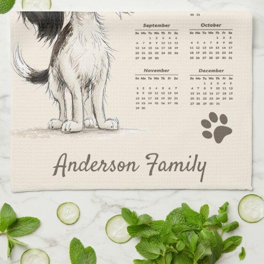 Schattigee Spaniel Hond 2026 Theedoek Kalender (Gevouwen)