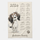 Schattigee Spaniel Hond 2026 Theedoek Kalender (Verticaal)