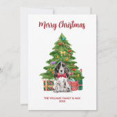 Schattigee Spaniel Hond Familie Kerstmis Feestdagenkaart (Voorkant)