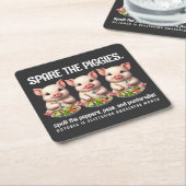 Schattigee Spare de Piggies Eten Salades Kartonnen Onderzetters (Schuin)