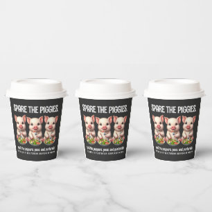 Schattigee Spare de Piggies Eten Salades Papieren Bekers