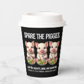 Schattigee Spare de Piggies Eten Salades Papieren Bekers (Achterkant)