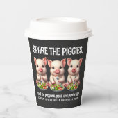 Schattigee Spare de Piggies Eten Salades Papieren Bekers (Voorkant)