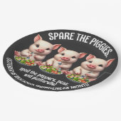 Schattigee Spare de Piggies Eten Salades Papieren Bordje (Gekanteld)