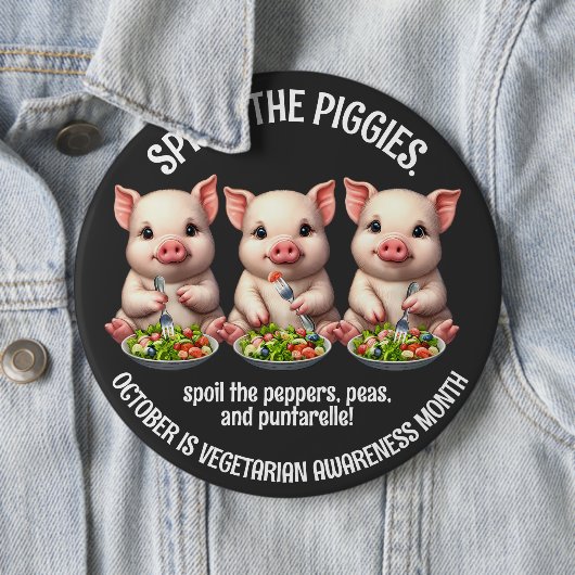 Schattigee Spare de Piggies Eten Salades Ronde Button 6,0 Cm (In situ)