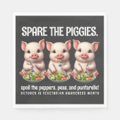 Schattigee Spare de Piggies Eten Salades Servet (Voorkant)