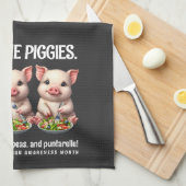 Schattigee Spare de Piggies Eten Salades Theedoek (Quarter Fold)