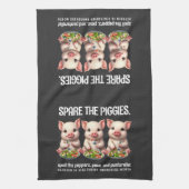 Schattigee Spare de Piggies Eten Salades Theedoek (Verticaal)