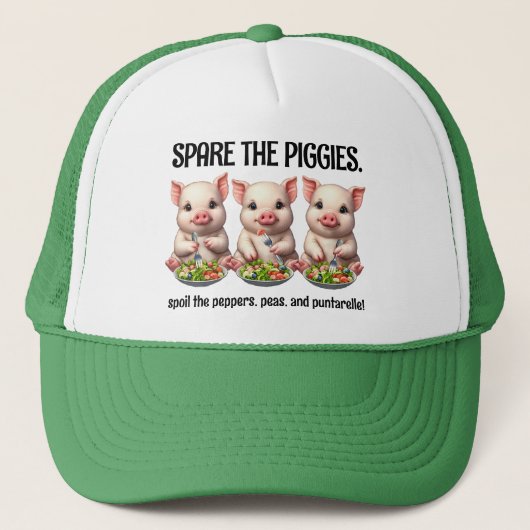 Schattigee Spare de Piggies Eten Salades Trucker Pet (Voorkant)