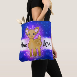 Schattigee Sparkle Deer in Shining True Love Tote Bag