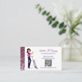 Schattigee Sparkle Maid Cleaning Service QR-code Visitekaartje (Staand voorkant)