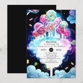 Schattigee Sparkling Candyland Verjaardag Kaart (Voorkant / Achterkant)