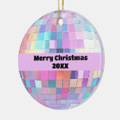 Schattigee Sparkly Pink & Rainbow Disco Ball Chris Keramisch Ornament (Links)