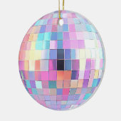 Schattigee Sparkly Pink & Rainbow Disco Ball Keramisch Ornament (Links)