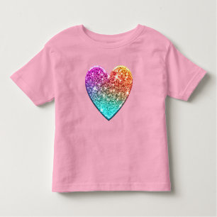 Schattigee sparkly regenboog glitter beart kinder shirts