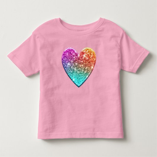 Schattigee sparkly regenboog glitter beart kinder shirts (Voorkant)