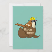 Schattigee Sparrow Chocolade Ei Happy Easter Feestdagenkaart (Voorkant)