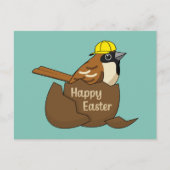 Schattigee Sparrow Chocolade Ei Happy Easter Feestdagenkaart (Voorkant)