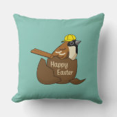 Schattigee Sparrow Chocolade Ei Happy Easter Kussen (Voorkant)