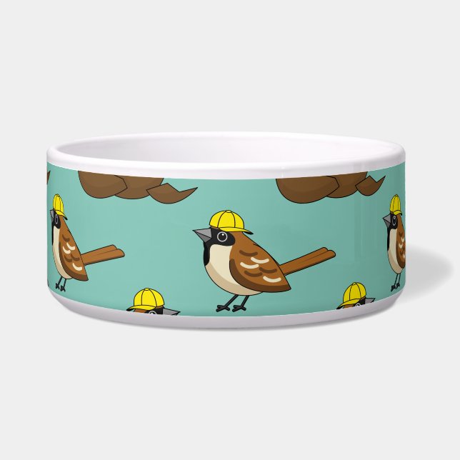 Schattigee Sparrow Chocolade Ei Happy Easter Patte Voerbakje (Voorkant)