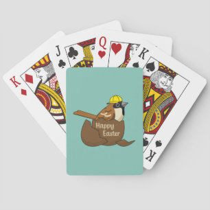 Schattigee Sparrow Chocolade Ei Happy Easter Pokerkaarten