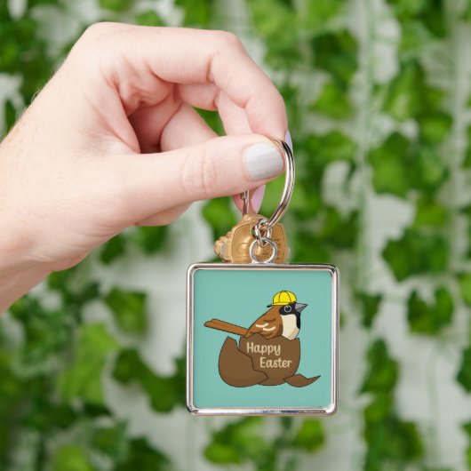 Schattigee Sparrow Chocolade Ei Happy Easter Sleutelhanger (Hand)