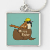 Schattigee Sparrow Chocolade Ei Happy Easter Sleutelhanger (Voorkant)