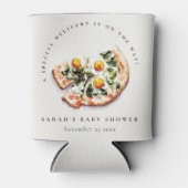 Schattigee speciale levering Pizza Baby shower Par Blikjeskoeler (Voorkant)